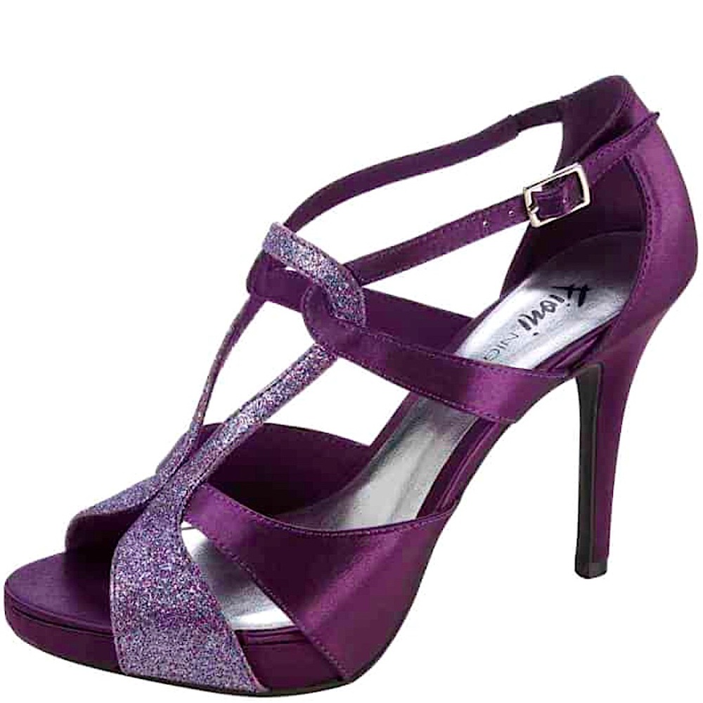 Sparkly purple high heels